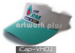 หมวกเปิดหัว,หมวกไวเซอร์,Visor Hat,VH-03 -หมวกไวเซอร์สีขาวปีกสีฟ้า,PTT